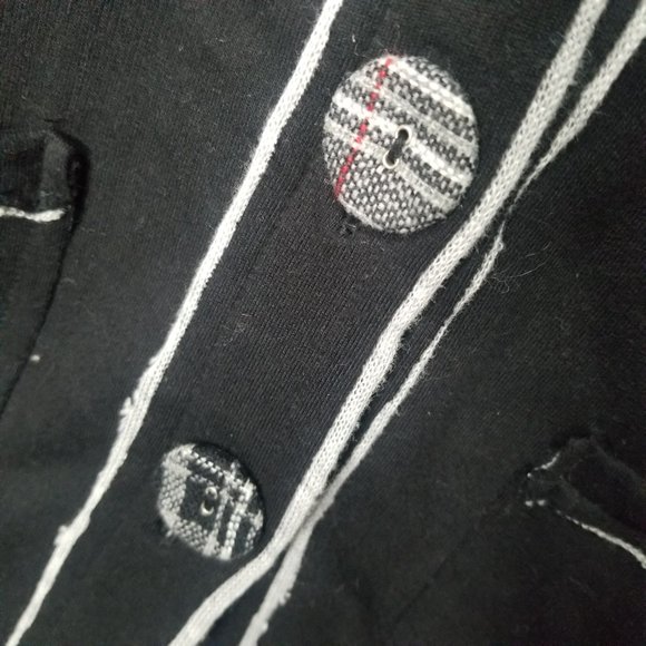 BKE Women's Black Plaid 100% Cotton Layered Renaissance Style Tunic Jacket SZ. S - Picture 6 of 12